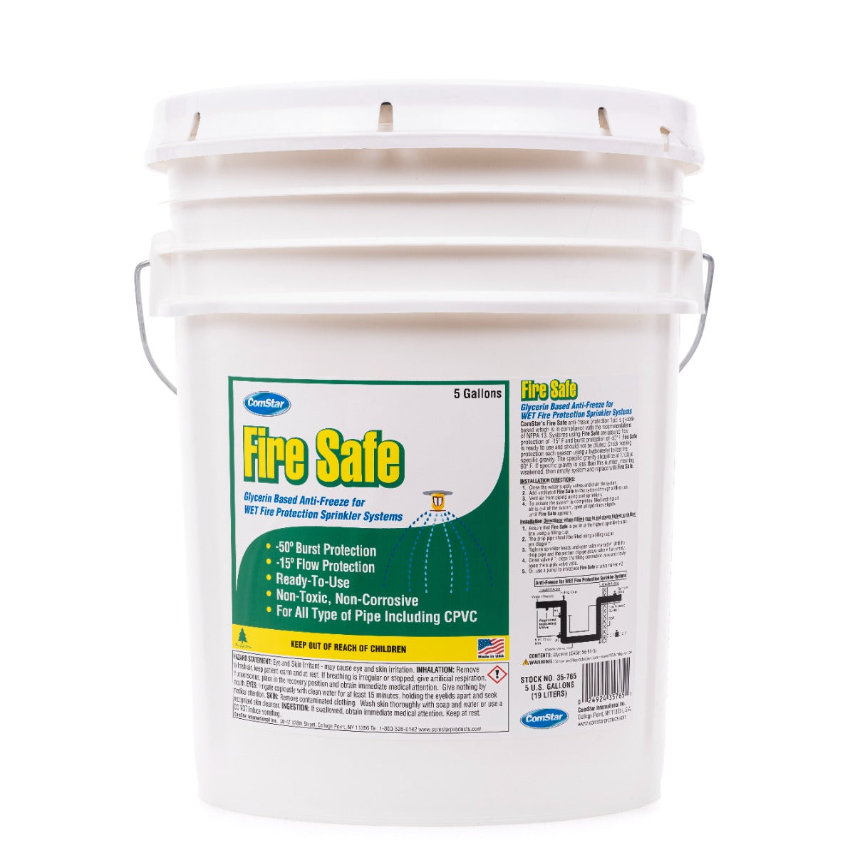 Fire Safe, Glycerin Based Anti-Freeze for WET Fire Protection Sprinkler Systems