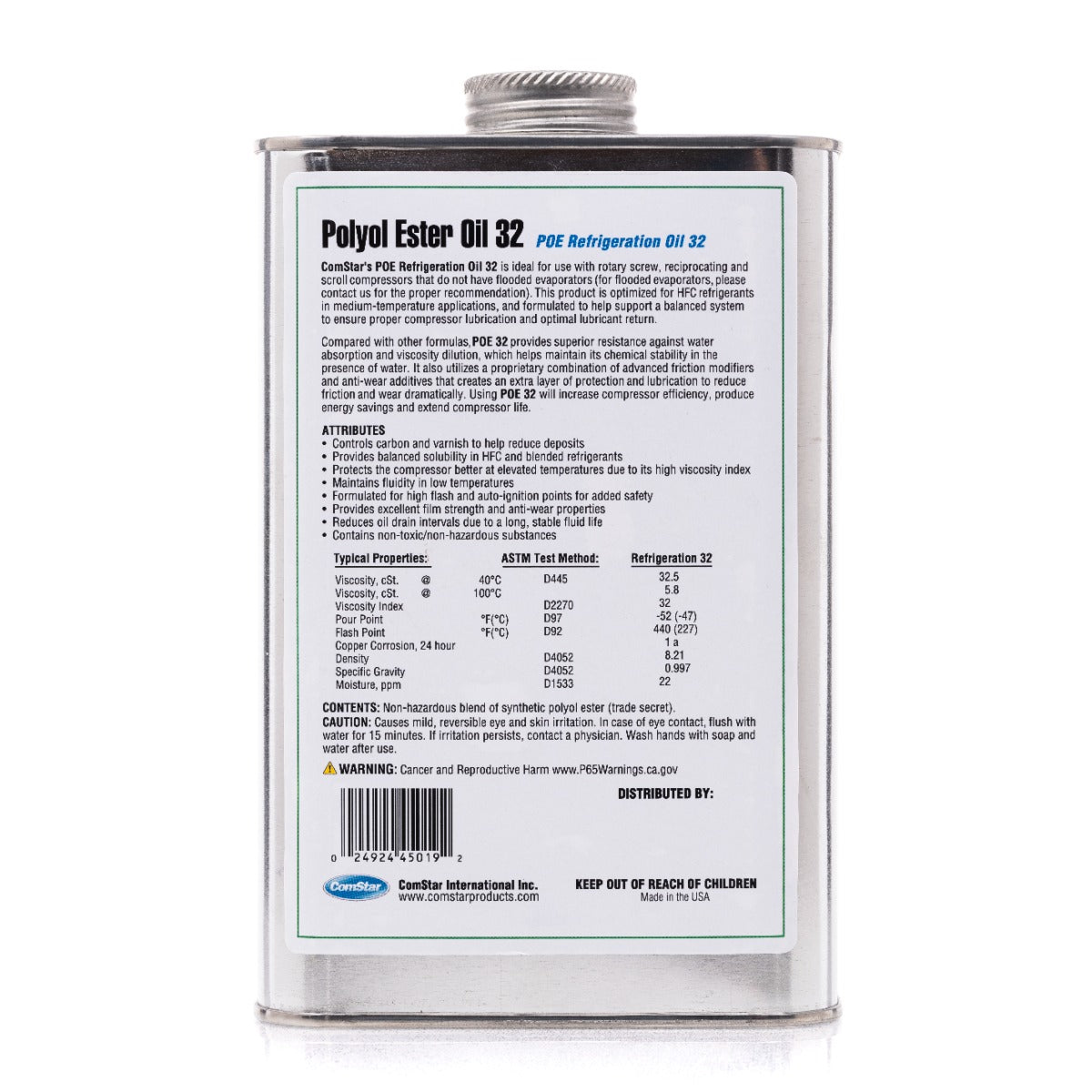 Polyol Ester Oil 32 (POE),  Reduced Energy Consumption POE Refrigeration Oil-32/150 SUS