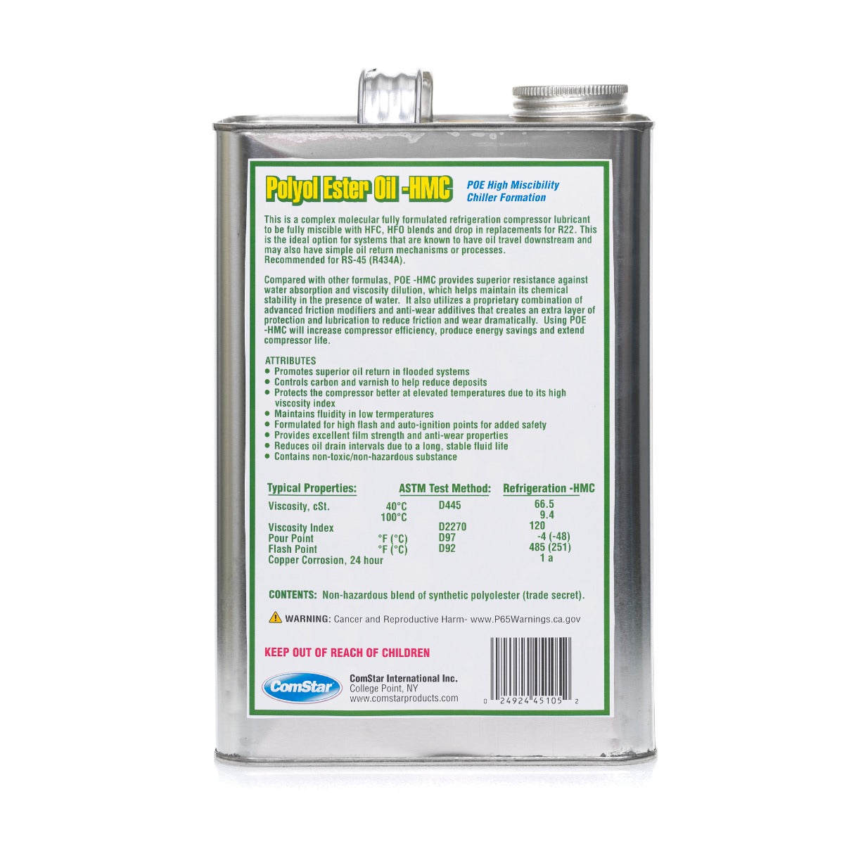 Polyol Ester Oil - HMC, POE High Miscibility Chiller Formation