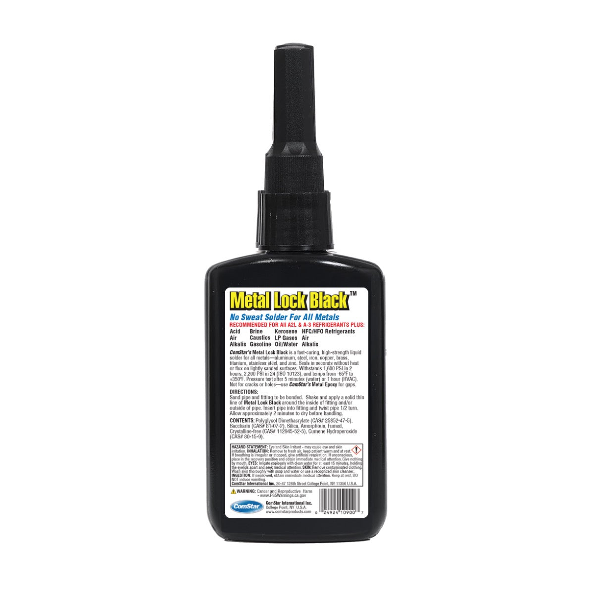Metal Lock Black, A2L Safety No Heat Solder for All Metals, 2 Ounces