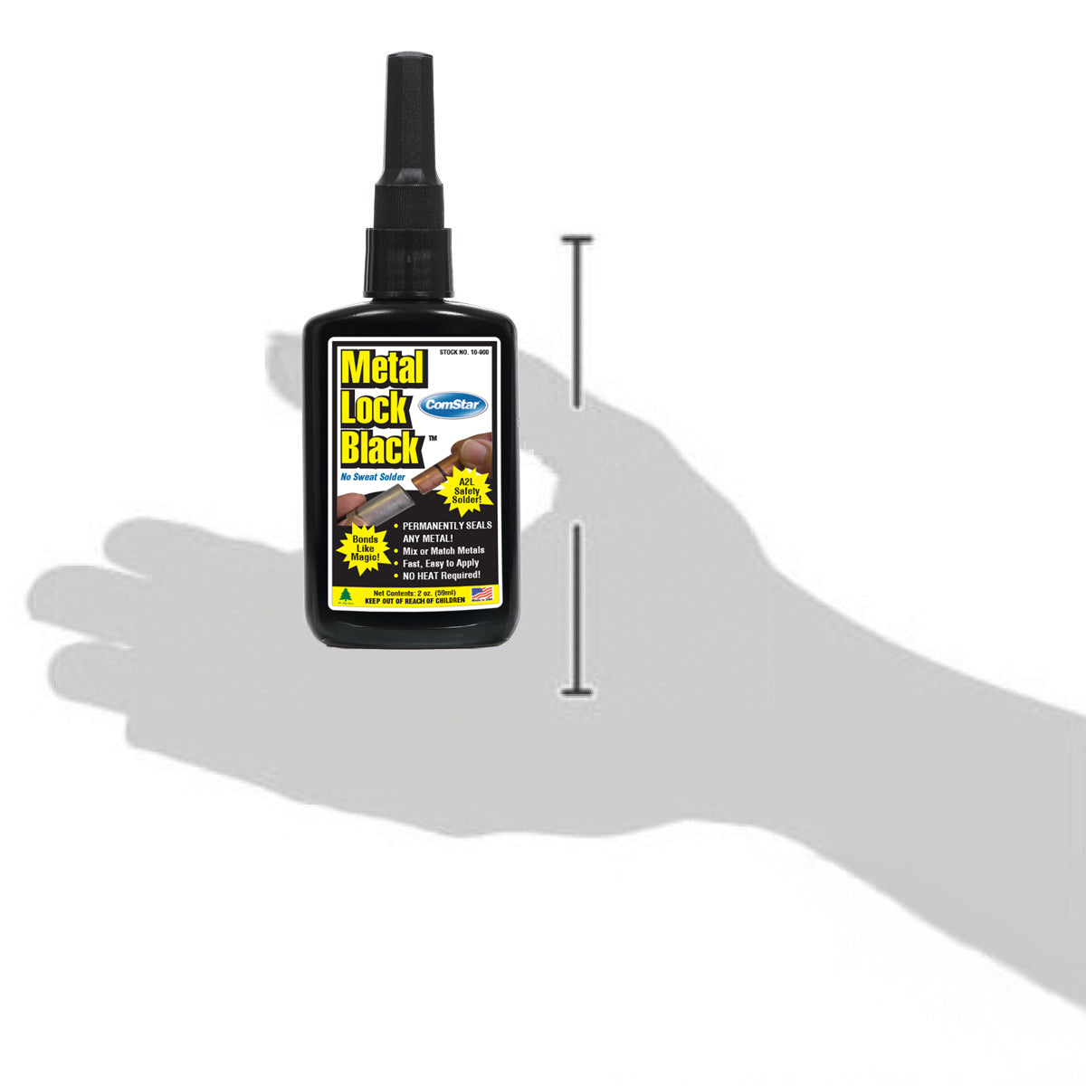 Metal Lock Black, A2L Safety No Heat Solder for All Metals, 2 Ounces