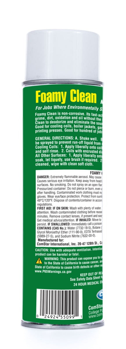 Foamy Clean, No Rinse Coil Cleaner, 16 Ounces Aerosol