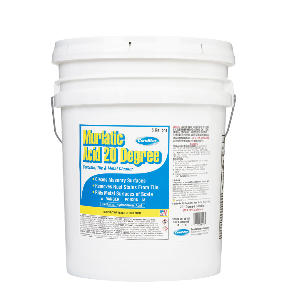 Muriatic Acid 20 Degree, 32% Muriatic Acid Concrete, Metal Tile Cleaner