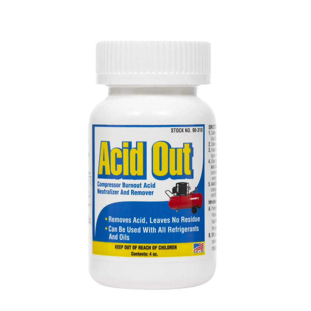 Acid Out, Compressor Burnout Acid Neutralizer & Remover, 4 Ounces