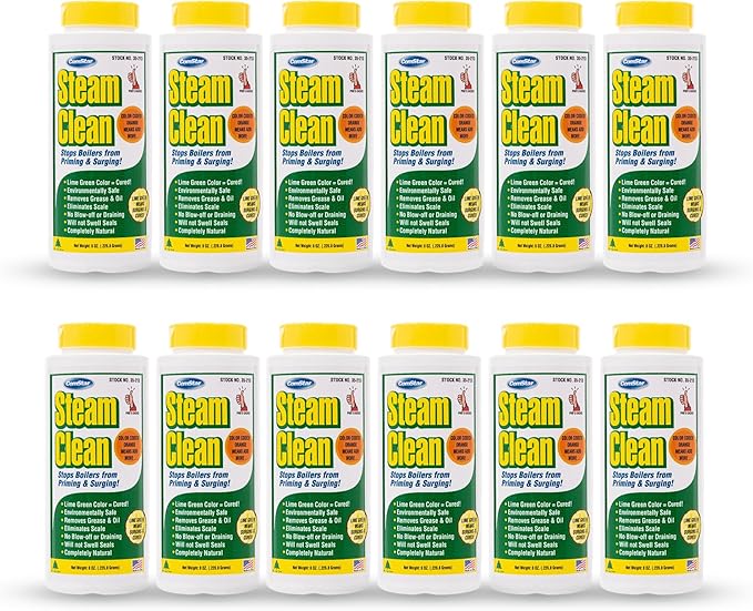 Steam Clean, Stops Boilers from Priming, Foaming, and Surging, Color Coded, 8 Ounces