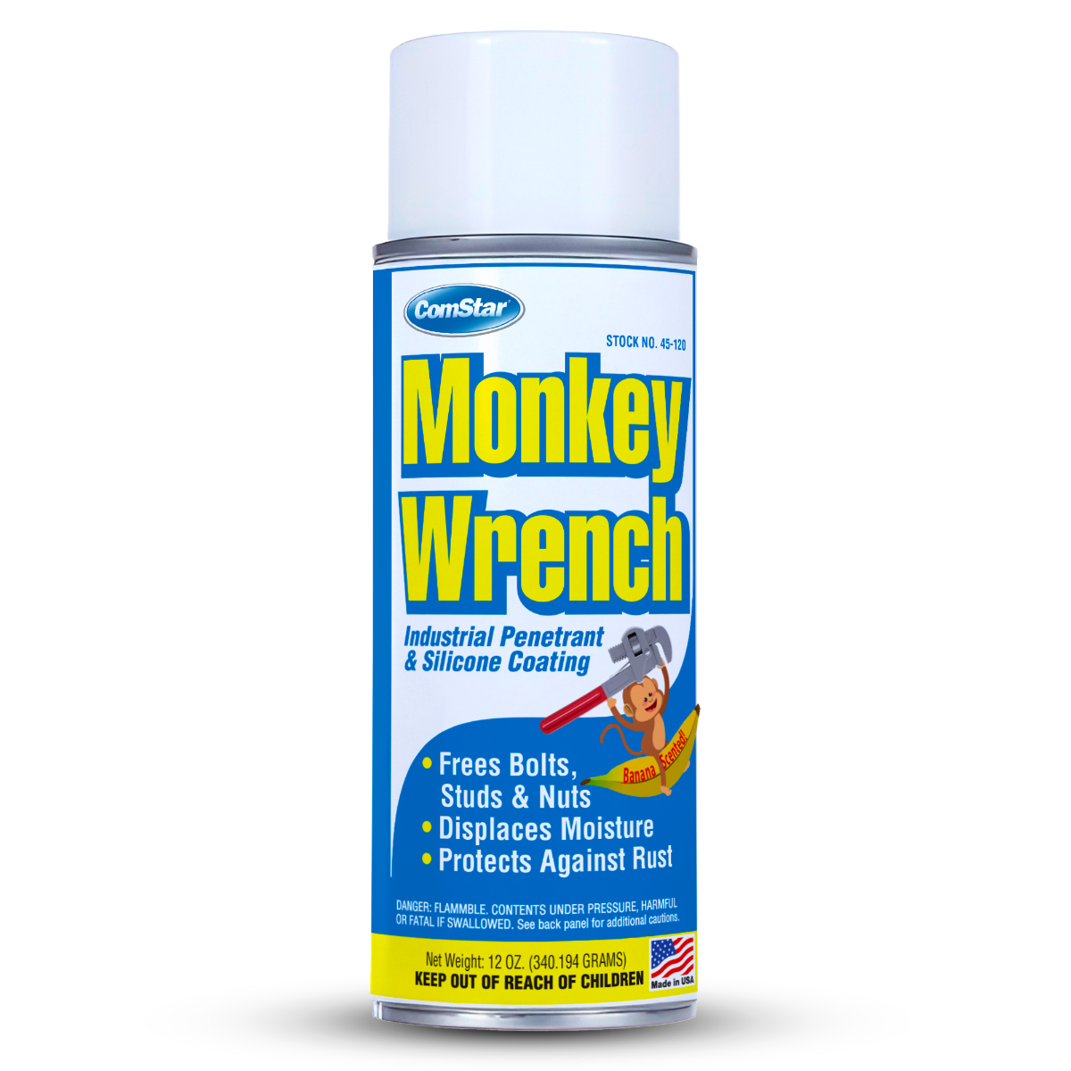 Monkey Wrench, Industrial Penetrant Nut Buster, 12 Ounce Aerosol